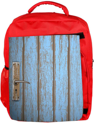 

Snoogg Eco Friendly Canvas Old Wooden Door Backpack Rucksack School Travel Unisex Casual Canvas Bag Bookbag Satchel 5 L Laptop Backpack(Red)