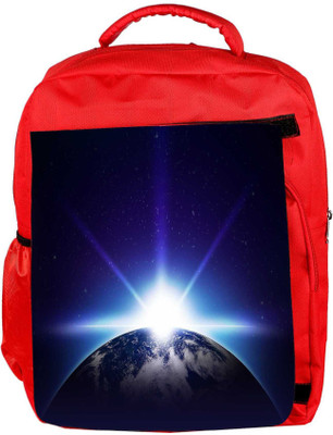 

Snoogg Eco Friendly Canvas Earth Sunrise Backpack Rucksack School Travel Unisex Casual Canvas Bag Bookbag Satchel 5 L Laptop Backpack(Red)