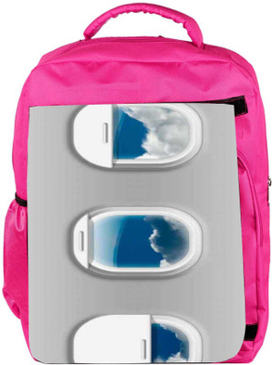 

Snoogg Eco Friendly Canvas Airplane Windows Backpack Rucksack School Travel Unisex Casual Canvas Bag Bookbag Satchel 5 L Backpack(Pink)