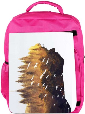 

Snoogg Eco Friendly Canvas Forest In A Silhouette 2631 Backpack Rucksack School Travel Unisex Casual Canvas Bag Bookbag Satchel 5 L Backpack(Pink)