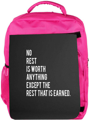 

Snoogg Eco Friendly Canvas Rest That Is Earned Backpack Rucksack School Travel Unisex Casual Canvas Bag Bookbag Satchel 5 L Backpack(Pink)