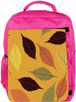 

Snoogg Eco Friendly Canvas Seamless Pattern With Leaf Backpack Rucksack School Travel Unisex Casual Canvas Bag Bookbag Satchel 5 L Backpack(Pink)