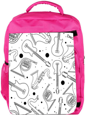 

Snoogg Eco Friendly Canvas Black Instruments Designer Backpack Rucksack School Travel Unisex Casual Canvas Bag Bookbag Satchel 5 L Backpack(Pink)