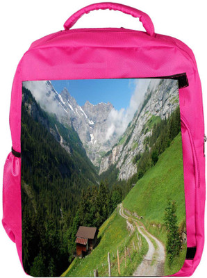 

Snoogg Eco Friendly Canvas Small House Designer Backpack Rucksack School Travel Unisex Casual Canvas Bag Bookbag Satchel 5 L Backpack(Pink)