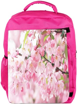 

Snoogg Eco Friendly Canvas White Small Flower Designer Backpack Rucksack School Travel Unisex Casual Canvas Bag Bookbag Satchel 5 L Backpack(Pink)