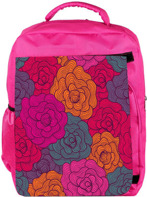 

Snoogg Eco Friendly Canvas Seamless Hand Drawn Waves Texture Backpack Rucksack School Travel Unisex Casual Canvas Bag Bookbag Satchel 5 L Backpack(Pink)