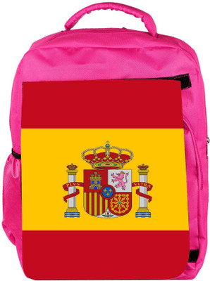 

Snoogg Eco Friendly Canvas Spain Flag 2980 Backpack Rucksack School Travel Unisex Casual Canvas Bag Bookbag Satchel 5 L Backpack(Pink)