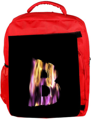 Snoogg Eco Friendly Canvas Flaming 3D Letter Backpack Rucksack School Travel Unisex Casual Canvas Bag Bookbag Satchel 5 L Laptop Backpack(Red)