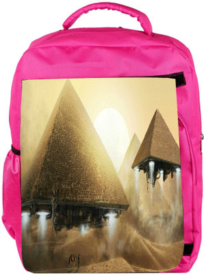 

Snoogg Eco Friendly Canvas Alien Pyramids Designer Backpack Rucksack School Travel Unisex Casual Canvas Bag Bookbag Satchel 5 L Backpack(Pink)