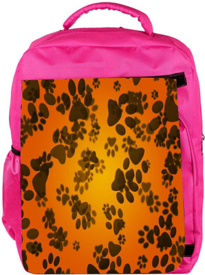 

Snoogg Eco Friendly Canvas Dog Paws Orange Background Backpack Rucksack School Travel Unisex Casual Canvas Bag Bookbag Satchel 5 L Backpack(Pink)