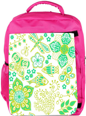 

Snoogg Eco Friendly Canvas Butterfly And Fishes Designer Backpack Rucksack School Travel Unisex Casual Canvas Bag Bookbag Satchel 5 L Backpack(Pink)