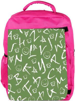 

Snoogg Eco Friendly Canvas Chalk Alphabets Designer Backpack Rucksack School Travel Unisex Casual Canvas Bag Bookbag Satchel 5 L Backpack(Pink)