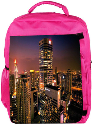 

Snoogg Eco Friendly Canvas City View Designer Backpack Rucksack School Travel Unisex Casual Canvas Bag Bookbag Satchel 5 L Backpack(Pink)