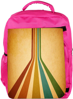 

Snoogg Eco Friendly Canvas Retro Stripes Designer Backpack Rucksack School Travel Unisex Casual Canvas Bag Bookbag Satchel 5 L Backpack(Pink)