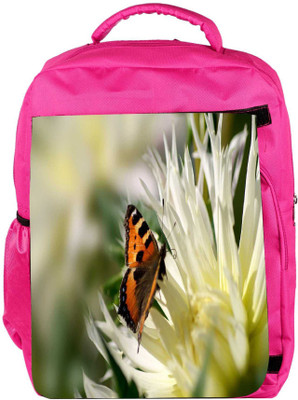 

Snoogg Eco Friendly Canvas Tiger Butterfly Designer Backpack Rucksack School Travel Unisex Casual Canvas Bag Bookbag Satchel 5 L Backpack(Pink)