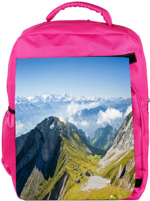 

Snoogg Eco Friendly Canvas White Mountains Designer Backpack Rucksack School Travel Unisex Casual Canvas Bag Bookbag Satchel 5 L Backpack(Pink)