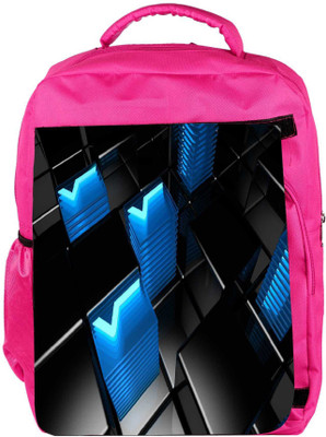 

Snoogg Eco Friendly Canvas Abstract Blue V Design Designer Backpack Rucksack School Travel Unisex Casual Canvas Bag Bookbag Satchel 5 L Backpack(Pink)
