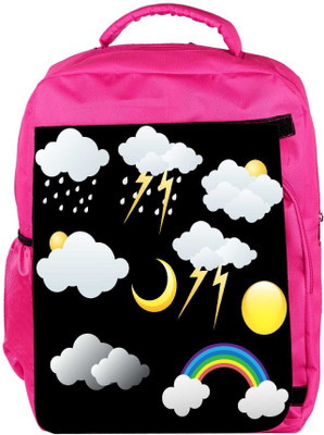 

Snoogg Eco Friendly Canvas Weather Icons Vectors Backpack Rucksack School Travel Unisex Casual Canvas Bag Bookbag Satchel 5 L Backpack(Pink)