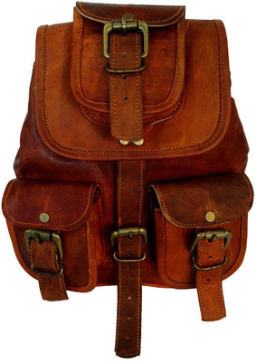 

The Artists Creation New Genuine Leather Hiking Rucksack Trendy Brown Travel Small Bag 9 L Backpack(Brown)