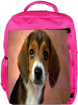 

Snoogg Eco Friendly Canvas Cute Puppy Designer Backpack Rucksack School Travel Unisex Casual Canvas Bag Bookbag Satchel 5 L Backpack(Pink)
