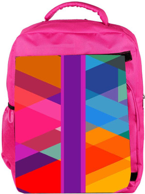 

Snoogg Eco Friendly Canvas Stripe Over Rhombuses 2795 Backpack Rucksack School Travel Unisex Casual Canvas Bag Bookbag Satchel 5 L Backpack(Pink)