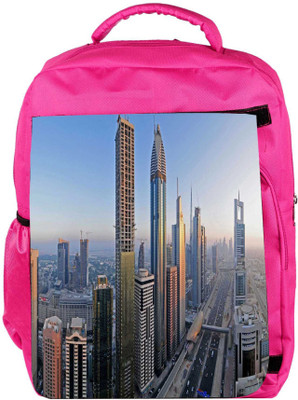 

Snoogg Eco Friendly Canvas Amazing Building In Dubai Designer Backpack Rucksack School Travel Unisex Casual Canvas Bag Bookbag Satchel 5 L Backpack(Pink)