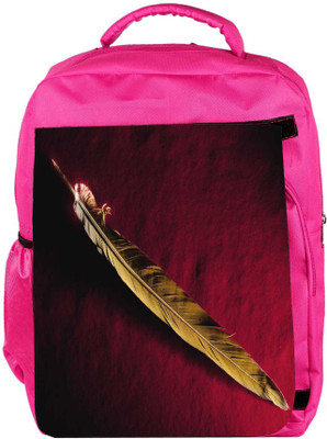 

Snoogg Eco Friendly Canvas Single Feather Designer Backpack Rucksack School Travel Unisex Casual Canvas Bag Bookbag Satchel 5 L Backpack(Pink)