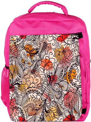 

Snoogg Eco Friendly Canvas Seamless Texture With Flowers And Butterflies Endless Floral Pattern Backpack Rucksack School Travel Unisex Casual Canvas Bag Bookbag Satchel 5 L Backpack(Pink)