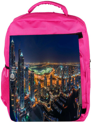 

Snoogg Eco Friendly Canvas Buildings In Dubai Designer Backpack Rucksack School Travel Unisex Casual Canvas Bag Bookbag Satchel 5 L Backpack(Pink)