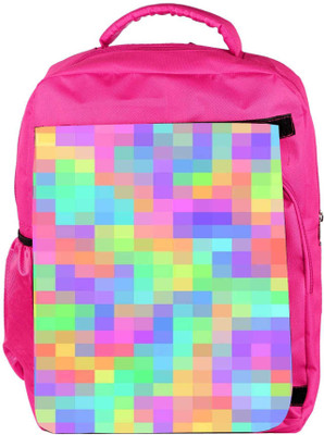 

Snoogg Eco Friendly Canvas Pattern Digital Cubes 2423 Backpack Rucksack School Travel Unisex Casual Canvas Bag Bookbag Satchel 5 L Backpack(Pink)