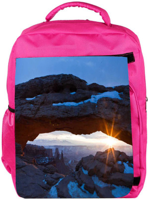 

Snoogg Eco Friendly Canvas Snow Mountain Designer Backpack Rucksack School Travel Unisex Casual Canvas Bag Bookbag Satchel 5 L Backpack(Pink)