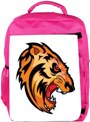 

Snoogg Eco Friendly Canvas Angry Tiger Face Mascot Vector Tattoo Backpack Rucksack School Travel Unisex Casual Canvas Bag Bookbag Satchel 5 L Backpack(Pink)