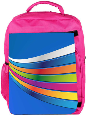 

Snoogg Eco Friendly Canvas Blue Background Strips Designer Backpack Rucksack School Travel Unisex Casual Canvas Bag Bookbag Satchel 5 L Backpack(Pink)