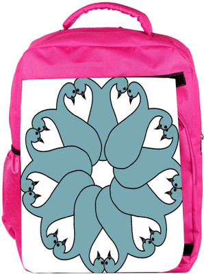 

Snoogg Eco Friendly Canvas Floral Peacock Faces Backpack Rucksack School Travel Unisex Casual Canvas Bag Bookbag Satchel 5 L Backpack(Pink)
