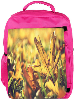 

Snoogg Eco Friendly Canvas Dry Leaves In Garden Designer Backpack Rucksack School Travel Unisex Casual Canvas Bag Bookbag Satchel 5 L Backpack(Pink)