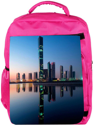 

Snoogg Eco Friendly Canvas Abstract Lake And Building Designer Backpack Rucksack School Travel Unisex Casual Canvas Bag Bookbag Satchel 5 L Backpack(Pink)