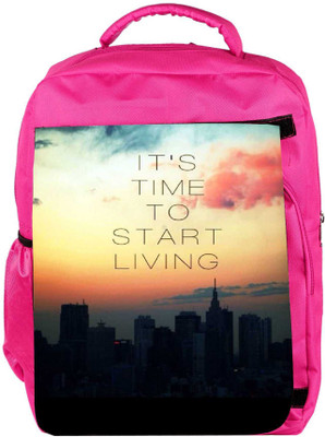 

Snoogg Eco Friendly Canvas Its Time To Start Living Backpack Rucksack School Travel Unisex Casual Canvas Bag Bookbag Satchel 5 L Backpack(Pink)