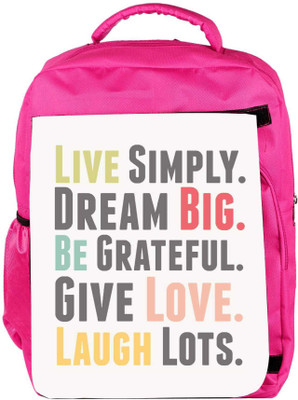 

Snoogg Eco Friendly Canvas Live Big 2529 Backpack Rucksack School Travel Unisex Casual Canvas Bag Bookbag Satchel 5 L Backpack(Pink)