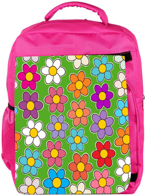 

Snoogg Eco Friendly Canvas Seamless Floral Pattern Flowers Texture Daisy Backpack Rucksack School Travel Unisex Casual Canvas Bag Bookbag Satchel 5 L Backpack(Pink)