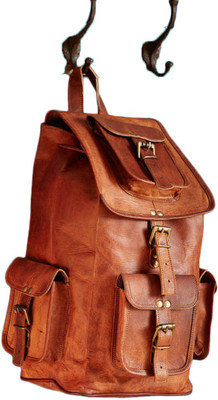 

The Artists Creation Cool Brown Bags Handmade Genuine Leather 16" Daypack Rucksack Travel Luggage Bag 15 L Backpack(Brown)