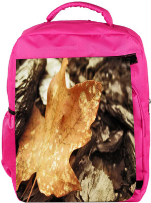 

Snoogg Eco Friendly Canvas Brown Leaf Designer Backpack Rucksack School Travel Unisex Casual Canvas Bag Bookbag Satchel 5 L Backpack(Pink)