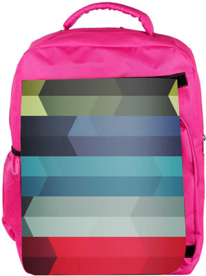 

Snoogg Eco Friendly Canvas Abstract Colorful Strips Designer Backpack Rucksack School Travel Unisex Casual Canvas Bag Bookbag Satchel 5 L Backpack(Pink)