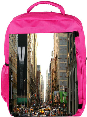 

Snoogg Eco Friendly Canvas Y City Designer Backpack Rucksack School Travel Unisex Casual Canvas Bag Bookbag Satchel 5 L Backpack(Pink)