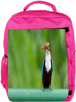 

Snoogg Eco Friendly Canvas Kingfisher Bird Designer Backpack Rucksack School Travel Unisex Casual Canvas Bag Bookbag Satchel 5 L Backpack(Pink)