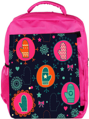 

Snoogg Eco Friendly Canvas Abstract Gloves Designer Backpack Rucksack School Travel Unisex Casual Canvas Bag Bookbag Satchel 5 L Backpack(Pink)