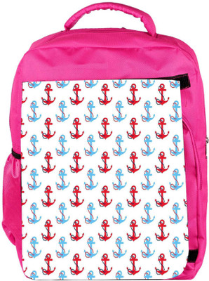 

Snoogg Eco Friendly Canvas Colorful Anchors Designer Backpack Rucksack School Travel Unisex Casual Canvas Bag Bookbag Satchel 5 L Backpack(Pink)