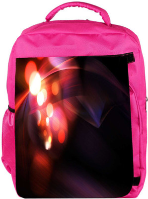 

Snoogg Eco Friendly Canvas Glowing Lines And Circles Designer Backpack Rucksack School Travel Unisex Casual Canvas Bag Bookbag Satchel 5 L Backpack(Pink)