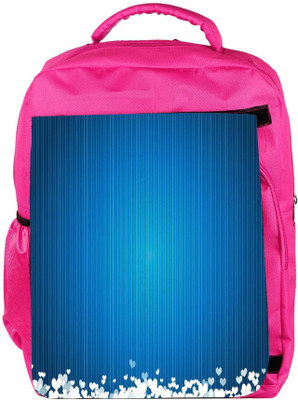 

Snoogg Eco Friendly Canvas White Hearts Designer Backpack Rucksack School Travel Unisex Casual Canvas Bag Bookbag Satchel 5 L Backpack(Pink)