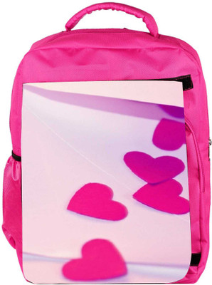 

Snoogg Eco Friendly Canvas Pink Heart Backpack Rucksack School Travel Unisex Casual Canvas Bag Bookbag Satchel 5 L Backpack(Pink)
