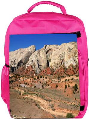 

Snoogg Eco Friendly Canvas Desert Mountain Designer Backpack Rucksack School Travel Unisex Casual Canvas Bag Bookbag Satchel 5 L Backpack(Pink)